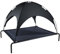 ANWA Raised Dog Bed with UV Protection Canopy Large Size 49 L x 36 W x 37 H, Waterproof Portable Pet Cot Outdoor Use, Elevated Dog Bed with Breathable Mesh