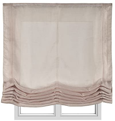 Estores Plegables Visillo básico Transparente sin Varillas Estor Plegable Textil translucido en Interior Ventanas Cortinas Paqueto Persianas Romanas STORESDECO Beige 150 x 175 cm