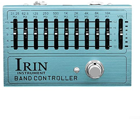Pedal de efectos de guitarra, pedal de guitarra de distorsión, IRIN Overdrive Distortion Dispositivo de efecto ecualizador de diez segmentos para guitarra eléctrica, C