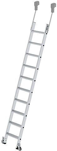 PROREGAL Stufen-Regalleiter fahrbar 12 Stufen | Leiter, Teleskopleiter, Trittleiter, Bockleiter, Sprossen-Doppelleiter