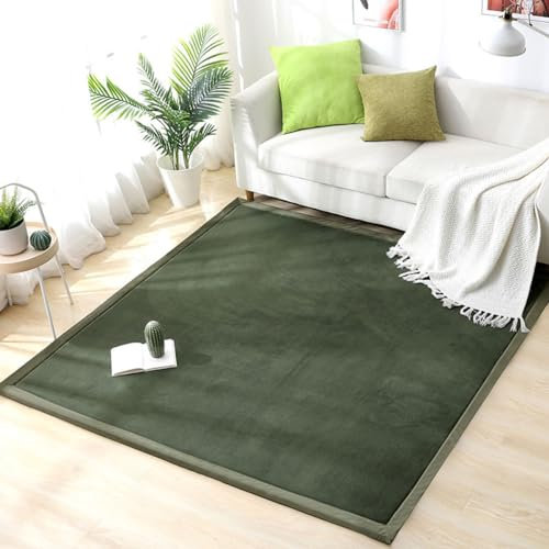 Single tree forest Teppich Für Kinderzimmer, als Krabbeldecke fürs Kind, Yogamatte und Übungsauflage geeignet-Olive Green-60 * 100cm