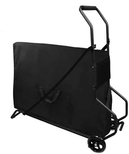 Vivezen - Chariot de Transport Pliant à roulettes pour Table de Massage - Noir