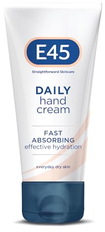 E45 Crème quotidienne pour les mains E45-50 ml - Pour les mains très sèches - Crème hydratante pour les mains sèches et sensibles - Crème de réparation des mains non grasse - Formule à absorption