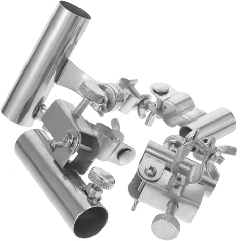 Happyyami Angelrutenhalter Campingzubehör Edelstahl-aluminium Rutenhalter Schirmständer Köderplattenständer Angelstuhlclip Professioneller Rutenhalter Verschleißfeste Angelausrüstung Praktis