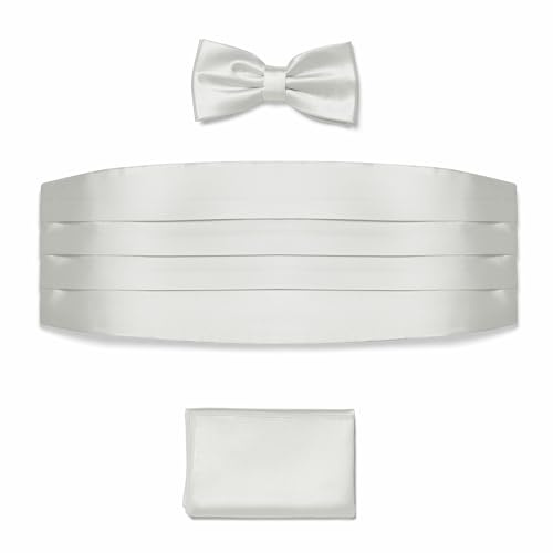 BRERA 67 Set Kummerbund Einstecktuch und Fliege Herren für Anzug verschiedene Größe und Farben aus Seide | Fliege mit Einstecktuch Accessoires-Set für Smoking Herren | Gürtel für Abendkleid
