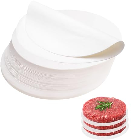 Lotbun 500 Pièces Disques à Burger, Papier Cuisson Rond, Antiadhésif, Pour Presse Burger, Galettes Hamburger (10CM)