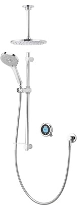 Aqualisa Optic Q Dual Outlet Smart Digital Shower, Concealed | With Adjustable & Ceiling Fixed Heads, Digital Display, App Controlled, For Combi/High Pressure Systems, 5 Year Guarantee
