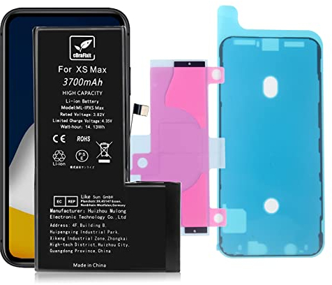 cDraFixit Akku für iPhone XS Max 3700mAh, Ersatzakku mit hoher Kapazität, Batterie kompatibel mit XS Max