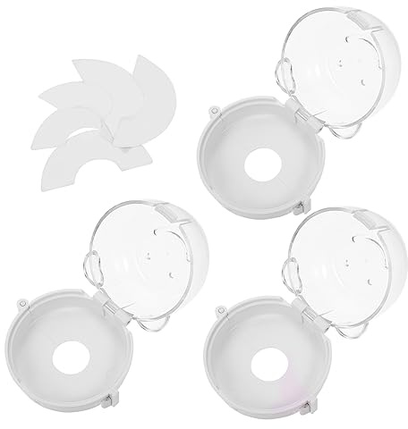 3 Stück Herdknopfabdeckung für Gasherd, Weiß, Pp, Kindersicherung | Buckle Öffnung, Hohe Hitzebeständigkeit, Schützt vor Gasleckage, für Küche und Kochen