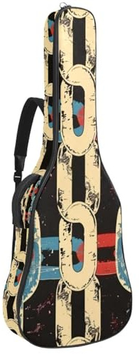Bassgitarrentasche, 101,6 cm, 101,6 cm, doppelter verstellbarer Schultergurt, Akustikgitarre, Gigbag, Gitarrenkoffer, wasserdichtes Oxford-Tuch, dicker Schwamm, Kunst-Vintage-Kette,