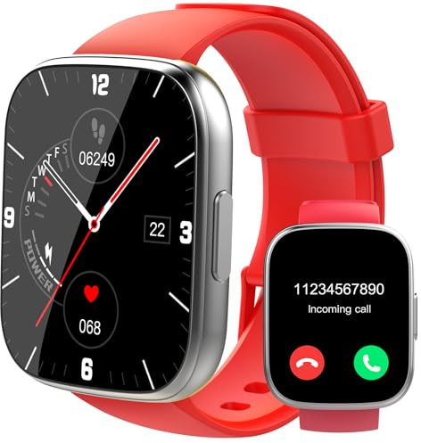 Smartwatch Herren Damen, 1,95 HD Fitnessuhr Damen mit Telefonfunktion, Smart Watch 112+ Sportmodi Fitnessuhr mit Herzfrequenz schrittzähler Schlafmonitor, IP68 Wasserdicht Sportuhr für Android iOS