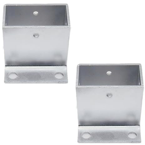 GZKDKZB 40 50 60 100 mm Pfostenankerbasis für Beton, 2/4/6 Stück rechteckige Deckpfostenhalterung für Außenzäune/Pergola/Verandageländer, Stabiler Pfostenschutz mit Betonankerschraube (2 S