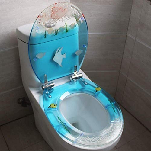 Toilet Seat Sea Fish Toilet Lid Using Slowed Urea Formaldehyde Resin, Ultra-Resistant Top, Solid U/V/O Shape