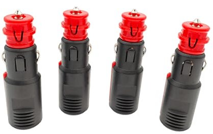 JZK 4 piezas DC 12V/24V Enchufe de encendedor de cigarrillos macho para automóvil, adaptador de conector de enchufe de encendedor de cigarrillos con fusible de 8A para autocaravana