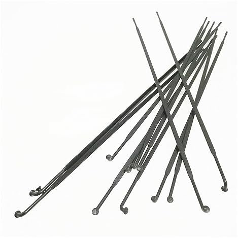 GBSONGJIN 20 Stück/Lot Kohlefaser-Räder, gebrauchte Speichen, Vorder- und Hinterräder, Fahrrad, Speichen, Rennrad, schwarze Nippel, kalter Stahl (235 mm)