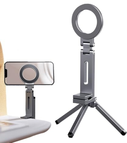 Treppiede magnetico per telefono - Supporto pieghevole con manico per cellulare - Reggiseno girevole e pieghevole per uso in palestra, viaggio e casa