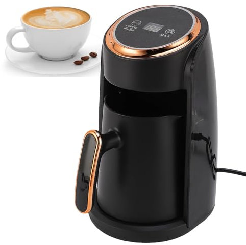 Oreilet Turkish Coffee Maker, 600W Digital Display Electric Turkish Coffee Machine with LCD Touchscreen, 4 Cups Portable Hot Beverage Maker for Greek Coffee Pot (UK Plug220V)