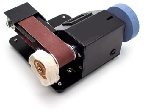 Mini lijadora de Banda eléctrica de Bricolaje, pequeña lijadora de Banda de Borde Abierto, Ajustable, Adecuada para pulir Madera, Manualidades de Bricolaje y Lijado de p