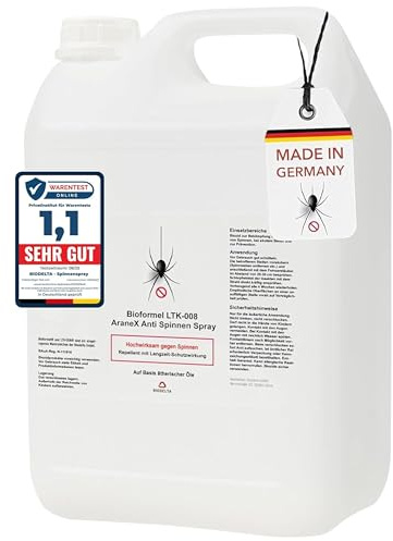 BIODELTA Spinnenspray 5 l - Spinnenabwehr mit Langzeitwirkung | Anti Spinnen Spray mit Langzeitwirkung - Spinnenvertreiber für innen und außen - Ungezieferspray - aus Deutschland
