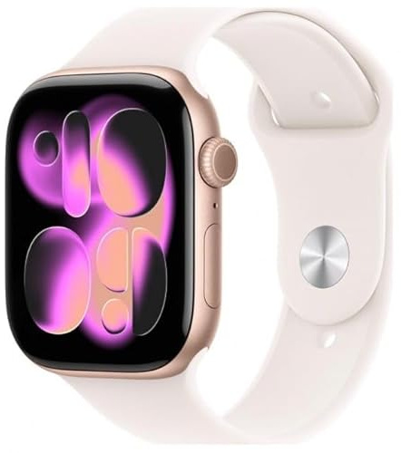 Apple Watch Series 11 GPS 42mm Smartwatch with Rose Gold Aluminium Case with Light Blush Sport Band S/M. Sleep Score, Fitness Tracker, Health Monitoring, Always-On Display, Water Resistant
