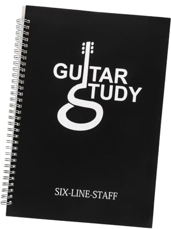 NIYANGLE Gitarrennotenbuch mit Wasserfestem Papier und Spiraldrahtbindung Leichtes Notizbuch für Gitarrenanfänger Tragbar und Passend für Gitarrentasche im Outdoor Bereich