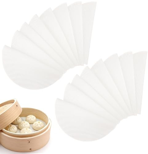 Nexlynk 16 Pack Silicone Steamer Liners 9 Inch (23cm), Reusable Non Stick Steamer Mats for Bamboo Steamer Baskets, Dumpling Dim Sum Bun Steaming Pads, Food Grade Silicone Kitchen Cooking Accessories