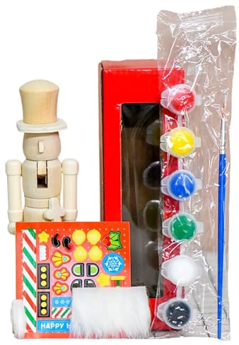 Nybhyjka Paint Your Own Nutcracker - 7 Inch Wood Christmas Decorations,Table Decoration Figure | for Kids Adults Craft Enthusiasts Art Teachers Home Decorators Family Bonding Party Favors School