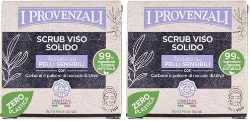 I Provenzali | Scrub Viso Solido, Testato su Pelli Sensibili, 70 g (Confezione da 2)