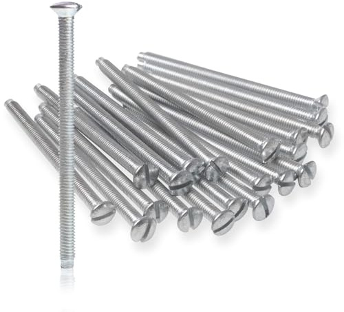 M3.5 Electrical Fixing Screws,40pcs 40mm Socket Screws,Nickel Plated,Silver Assortment Pack, M3.5 Outlet Screws for Socket & Switch Installation, Back Boxes, Junction Boxes