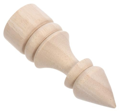VALICLUD Unfinished Wood Curtain Rod Finials Flagpole Toppers 4x10cm Solid Wood Smooth Finish Load Bearing Support Traditional Style for DIY Crafts and Decorating Living Rooms