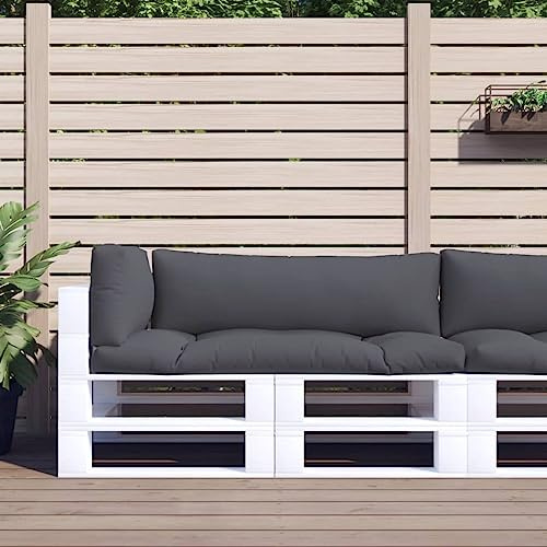 Cuscino per pallet, 3 pezzi, grigio, in poliestere con imbottitura in fibra cava, impermeabile e antistrappo, ideale come seduta per pallet, mobili da giardino, sgabelli e divani, facile da pulire