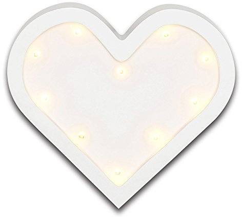 White Heart LED Marquee Lights Nursery Wall Decor by The Peanut Shell