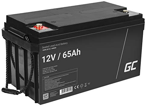 GreenCell® Rechargeable Batterie AGM 12V 65Ah accumulateur au Gel Plomb Cycles sans Entretien VRLA Battery étanche |tondeuse | scooter | bateau | bateau à moteur | Chalutier de pêche |Tracteur à gazon
