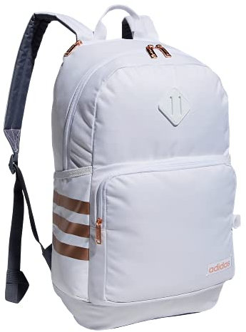 adidas Classic 3s 4 Backpack, White/Onix Grey/Rose Gold, One Size, Classic 3s 4 Backpack