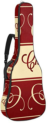 Gitarrentasche mit Reißverschluss, wasserdicht, weich, für Bassgitarre, Akustik- und klassische Folk-Gitarre, Rot