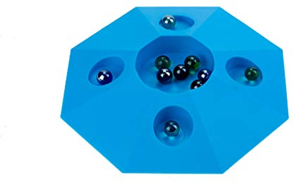 Engelhart – 502002 – Knikkerpot Murmelteller Spiel - 6 Murmeln -22 cm (Blau)