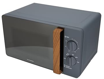 Microondas Mecánico 20L, 700W, 24,5cm Plato Giratorio, 5 Niveles de Potencia, Función Descongelación, Gris SCMWN20SMG SCHNEIDER