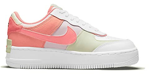 Nike Women's Air Force 1 Sneaker, White Magic Ember Crimson Bliss Lime Ice, 7 UK