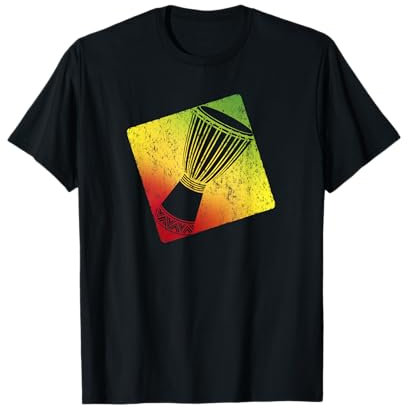 Djembe Trommel für Afrikanisches Schlagzeug mit Reggae-Musik T-Shirt