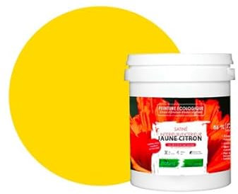 BOX DECO COULEURS Peinture naturelle écologique intérieur extérieur aspect satin Natura - 1L, Jaune Citron