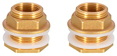 Conector del tanque de agua de latón, 2 piezas machos 1 pulgada con conector de latón de rosca de 3/4 pulgadas para la interfaz de la torre de agua.