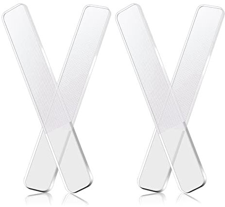 GROCKSTR 2 x brillo de uñas de cristal, limas de uñas de cristal nano pulidor de uñas pulidor de brillo para uñas naturales de manos y pies