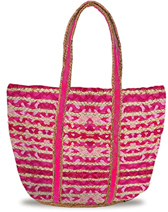 Banzaii Bolsa de verano para mujer, bolso bandolera colorido, bolso de hombro bohemio de paja para el mar, tejido a mano
