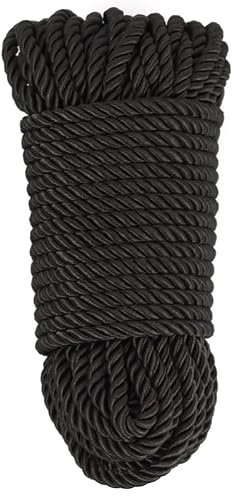 Diversual Cuerda Bondage, Algodón y Poliéster, Muy Suave y Resistente (Negro) (20 metros)