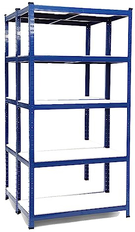 2 x 5 Levels 1800mm H x 900mm W x 450mm D Heavy Duty Steel Shelving Garage Racking With Melamine Shelves 275KG UDL Per Shelf FREE NEXT DAY DELIVERY