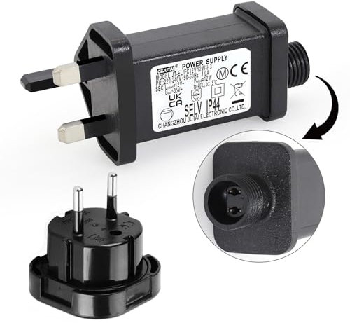 12V 12W Transformateur LED CZJUTAI IP44 Alimentation pour éclairage de Noël avec prise - Prise européenne (Socle à vis - Constant allumé - DC12V 12W)