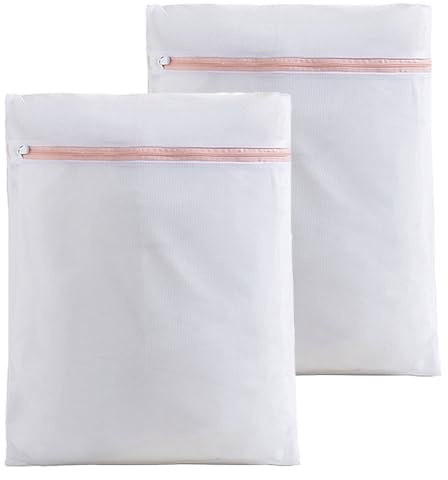 BZKSER 2 Stück Wäschesack- Wäschebeutel für die Waschmaschine, Mesh Wäschesack für Waschmaschine, Haltbarer Wäschebeutel mit Reißverschluß Mesh Wäschesäcke Wäschetasche Reise