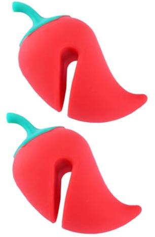 MAGICLULU 2pcs Pot Lid Overflow Preventer Red Silicone Steam Releaser Spill Lid Lifter for Kitchen Boil Over Protection for Daily Cooking Use