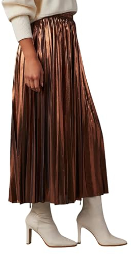 Metallic Rock Damen 90er Jahre Glitzer Pailettenrock Party Mini Leder Silber Sexy Stretch Faltenrock Rave Alien Kostüm Space Lederrock