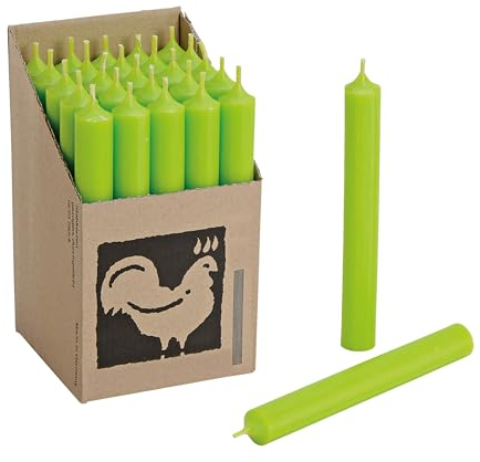 Miss Lovely Candele a stelo in mela verde chiaro, altezza 18 cm, diametro 2,2 cm, 25 pezzi